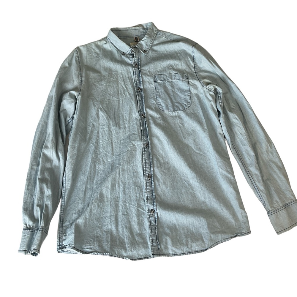 Brunswick Men’s Denim Shirt Large Indigo Button Down Long Sleeve Cotton On